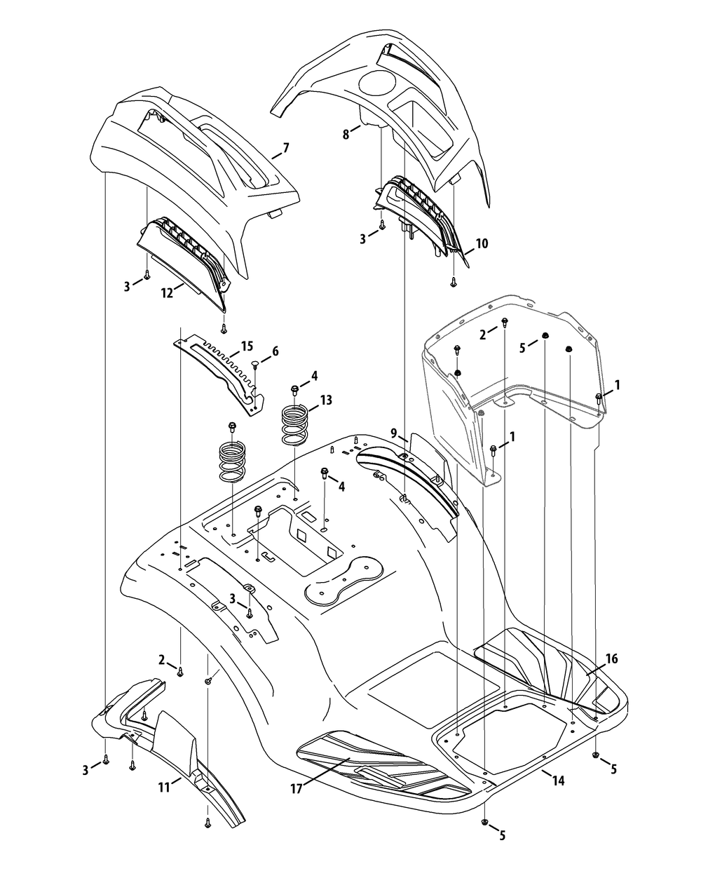 Fender (Gx) Diagram and Parts List for XT2-GX54KH (14A7A3CA010)(2015) Cub Cadet Lawn Tractor